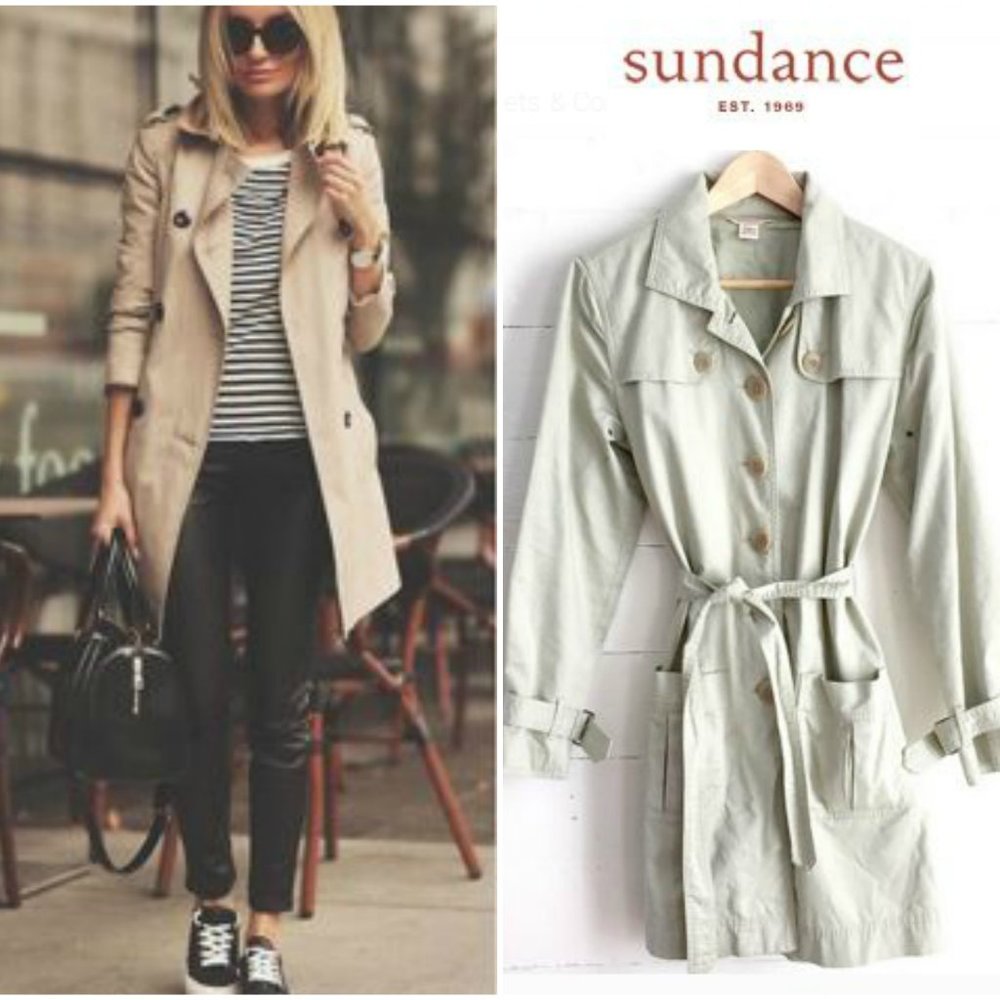 Sundance Khaki Belted Trench Coat